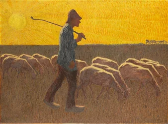 Berger avec des moutons